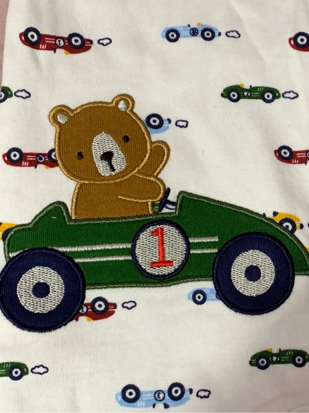 Baby Bear and Race cars 6 months